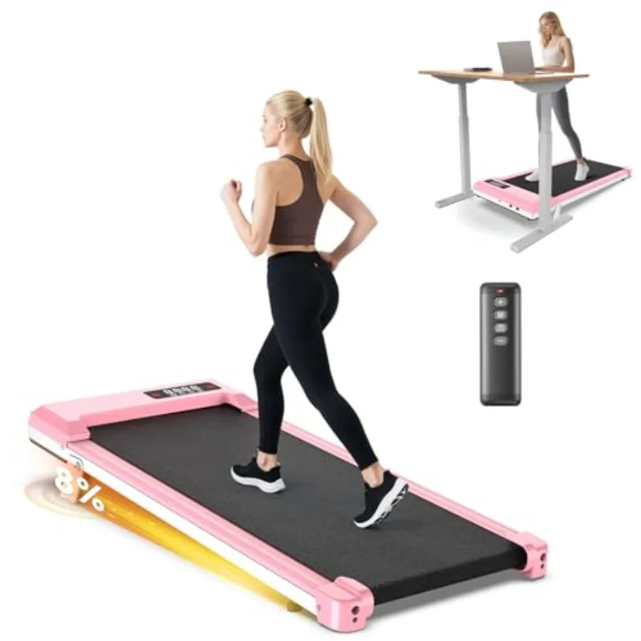 

Under Desk Walking Pad Treadmill with Incline 8 2.5HP Quiet Motor 330 lbs Capacity 2-in-1 Home Office Jogging Machine Black Rem