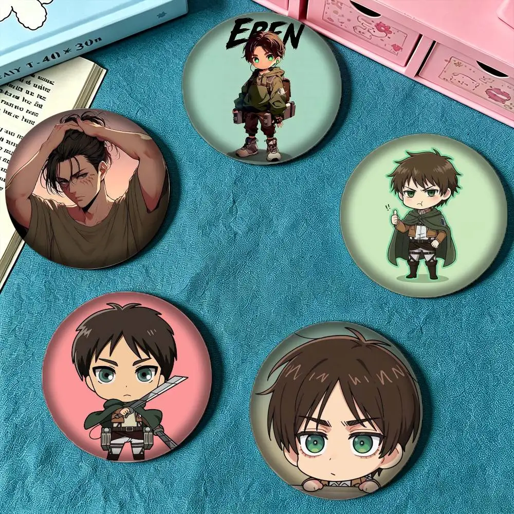 A-AOT Mikasa Ackerman 25 32 44 58 75mm Badges Personalized Round Brooches Pins Accessory Gift