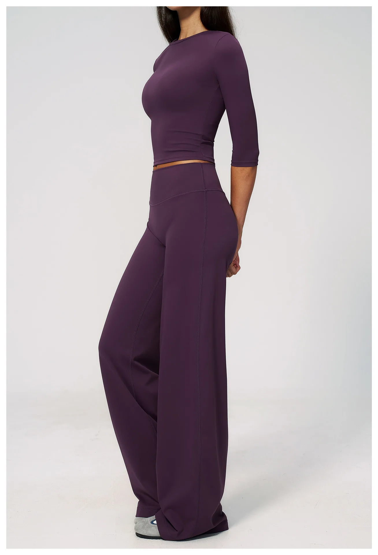Yoga Long Sleeve Crop Top + Flare Pants Set Women, High Waist, Tummy Control, 4-Way Stretch, Squat Proof, Athleisure