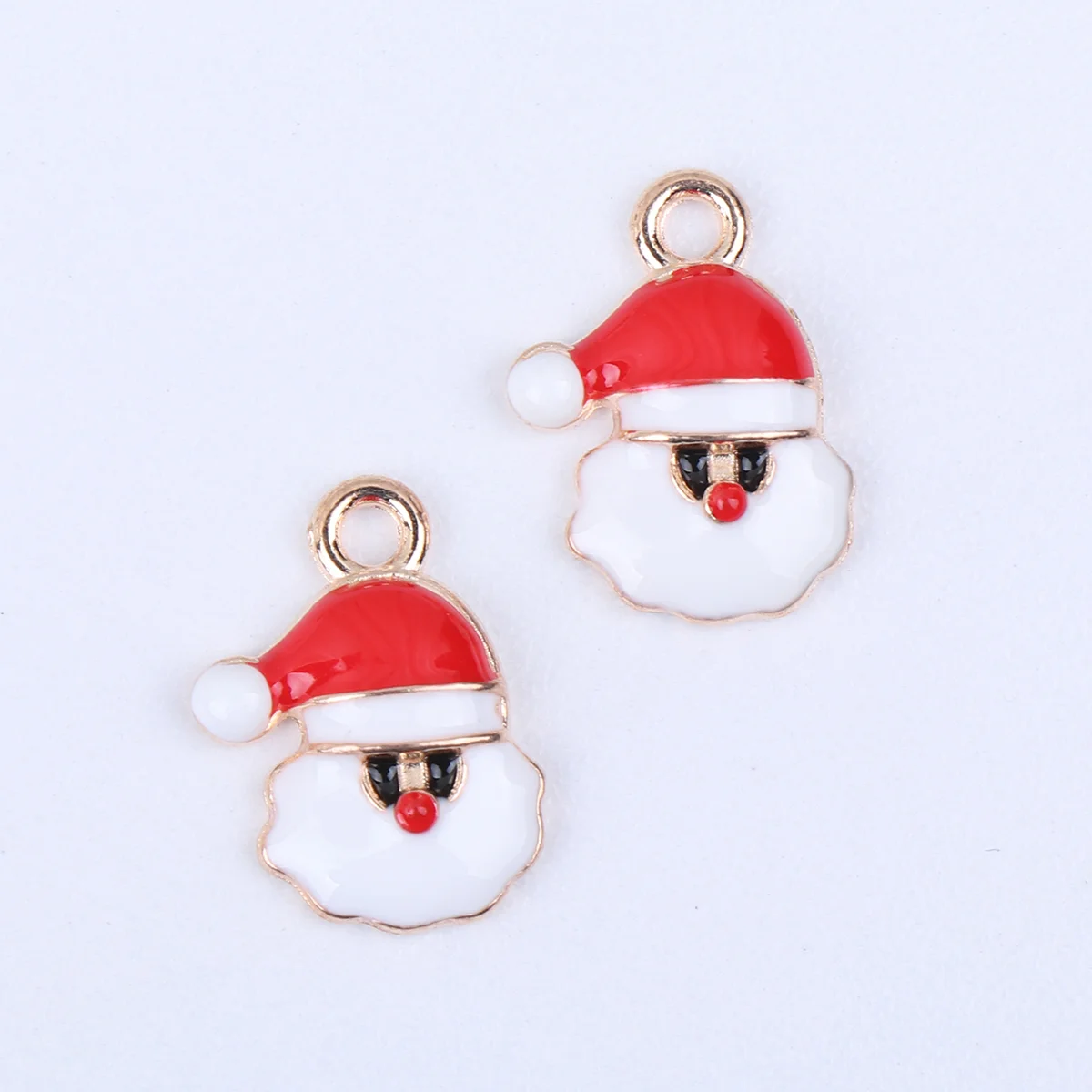 10 Pcs Bracelet Jewelry Making Charms for Key Necklace Christmas DIY Accessories Xmas Enamel Pendants Chain