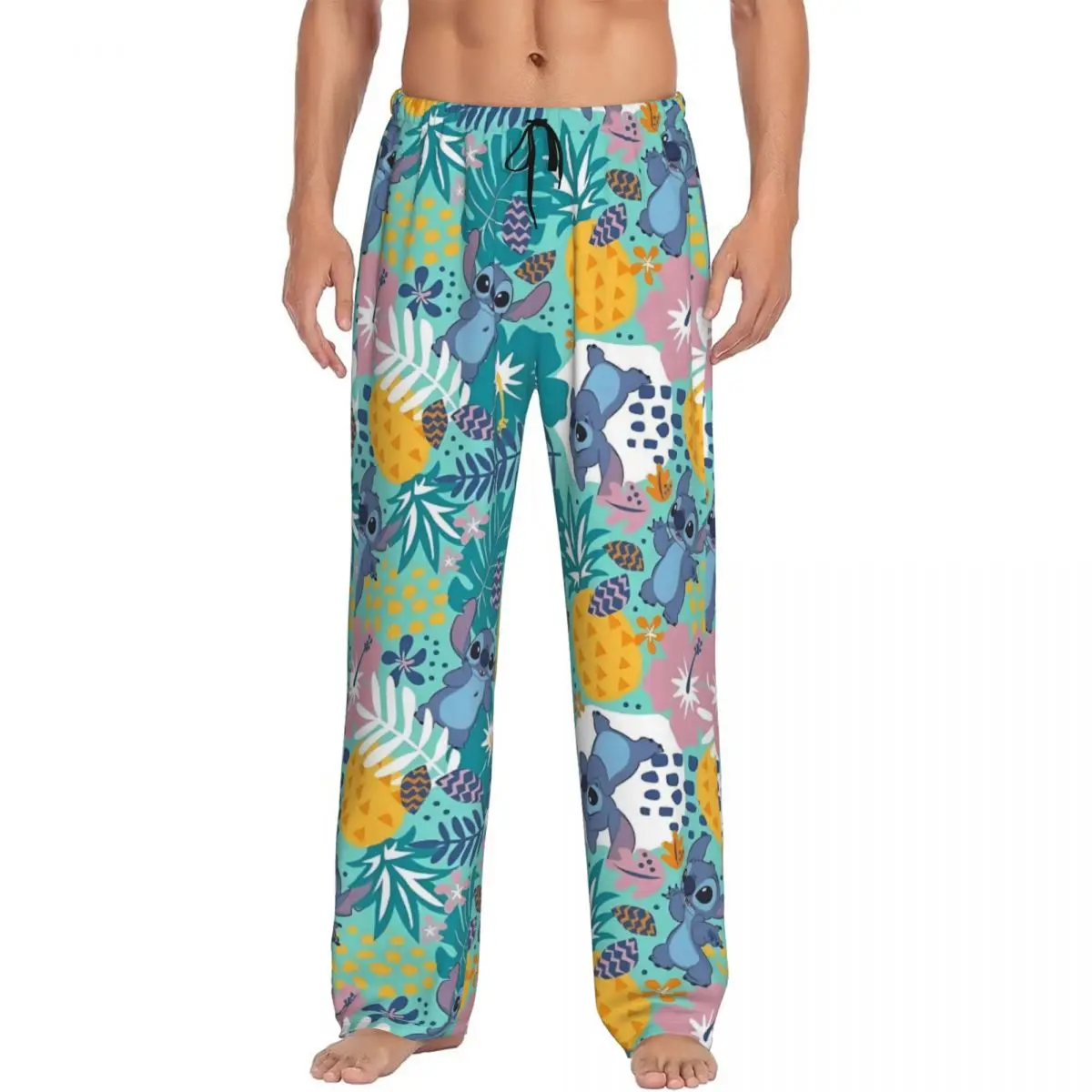

Custom Printed Men's Stitch Pajama Pants Science Fiction Sleepwear Sleep Lounge Bottoms with Pockets