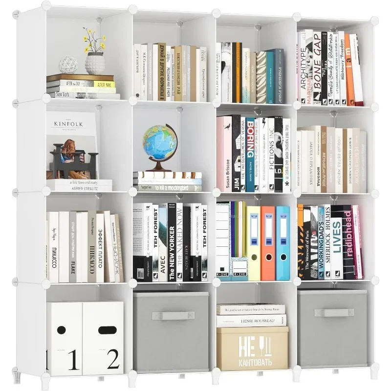 Book Shelf 16 Cubes Bookcase Bookshelf Cube Storage Organizer Portable Display Bookshelf Kids Bookshelf Book Case f