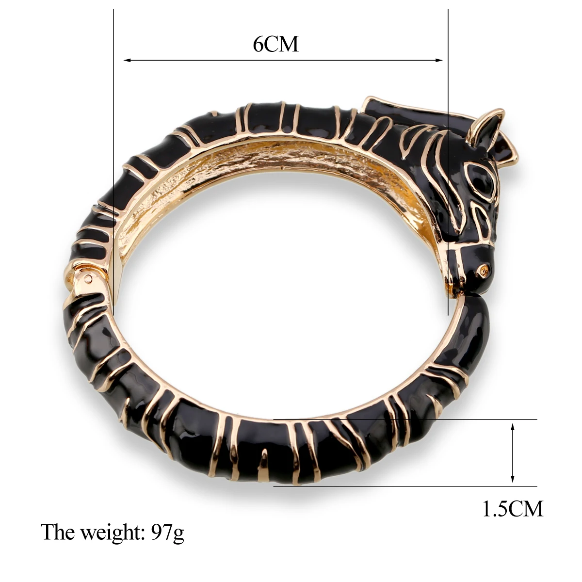 Unique Design Luxury Zebra Bangles Ename Colorful Chunky Cuff Bracelet for Women Party Accessory Fashion Multi-Colors Bangle