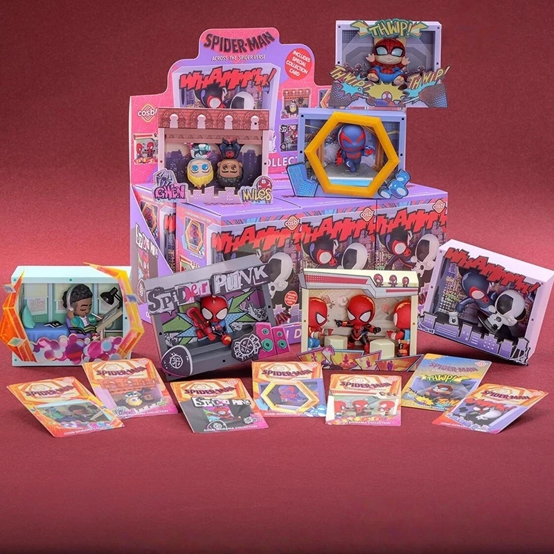 

Hottoys Spider-Man: Через вселенные «Паук» ‌ Слипая коробка, экшн-фигурка, серия сцены Cosbi, коробка-сюрприз, подарок на день рождения для детей