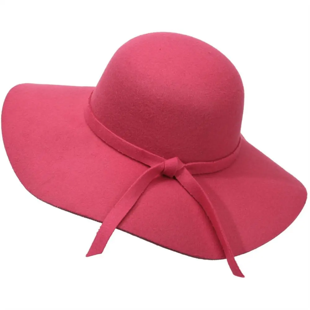 Vintage Style Bucket Hat Wide Brim Foldable Design Wide Brimmed Hats Retro Design Sun Protection Felt Bowler Hats