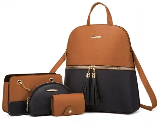 The new European and American backpack one-shoulder cross-body cross-body four-piece cross-border multi-piece backpack handbag