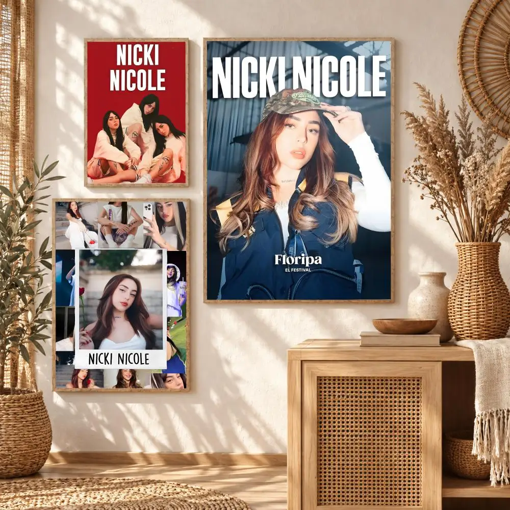 Latin Rap Singer N-Nicki Nicole Poster Premium Modern Waterproof Wall Art Pictures for Bedroom Living Room Bar Decor