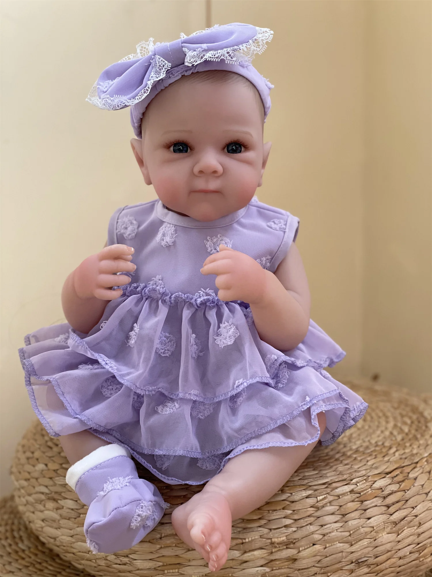 18-20Inch Washable Bettie Bebe Reborn Girl With Painted Hair Full Body Vinyl 3D Painted Skin Visible Veins Newbonr Baby Doll