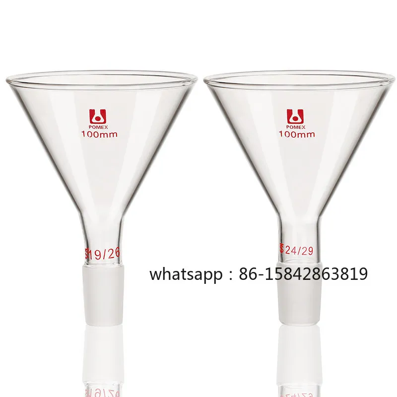 

Ground Joint Lab Feeding Funnel 60~150mm Label Mouth Glass Triangular Funnel for Liquid Powder Chemistry Experiment