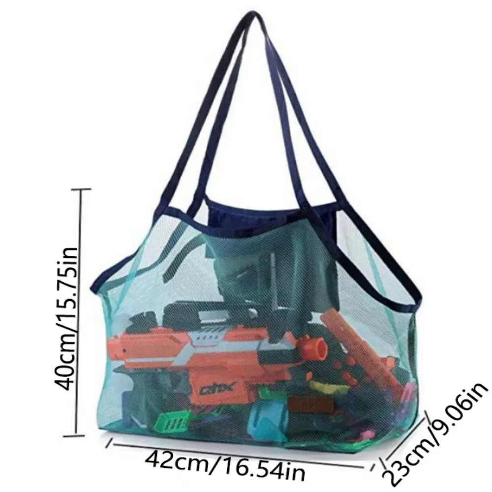 Foldable Mesh Beach Storage Bag Washable Lightweight Portable Beach Toys Organizer Durable Fast Dry Sea Shell Pocket Sports