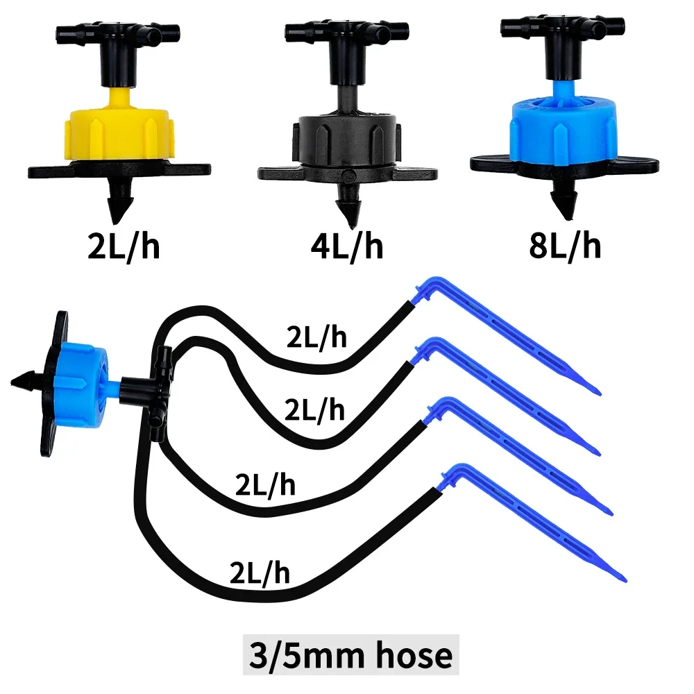 Garden Automatic Watering System Drip Irrigation 4-Way 3/5mm 2-Way Drip Arrow Transmitter Potted Plant 10/20set Greenhouse
