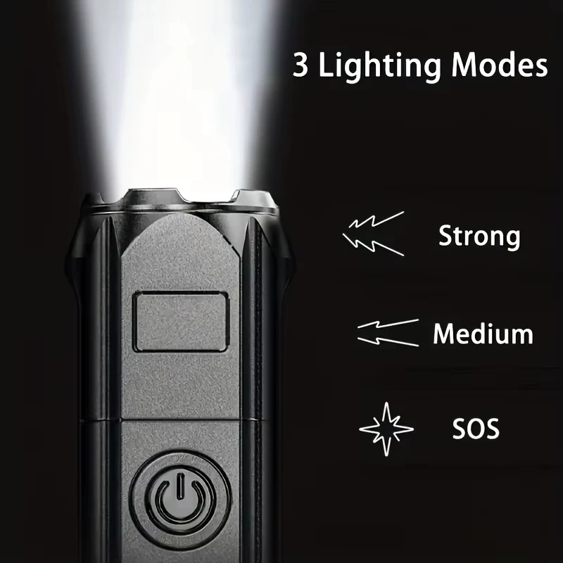 Flashlight Rechargeable Spotlights Telescopic Zoom High Power Rechargeable Led Flashlight Camping Ultra Powerful Lamp 2024 Hot