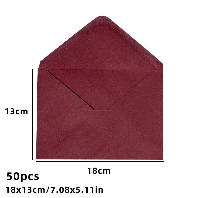 50 sztuk/partia wino czerwone 18x13cm koperta małe artykuły biznesowe 120g papierowe zaproszenia pocztówki listy torba artykuły papiernicze ślubne — zdjęcie produktu 6