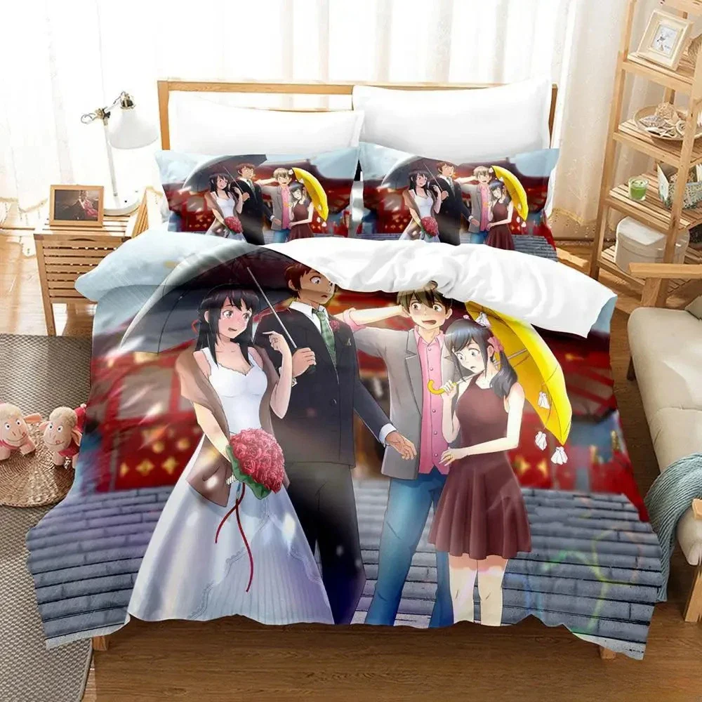 

Anime Wedding Bedding Set Single Twin Full Queen King Size Bed Set Adult Kid Bedroom Duvet cover Sets Anime parure de lit Bed