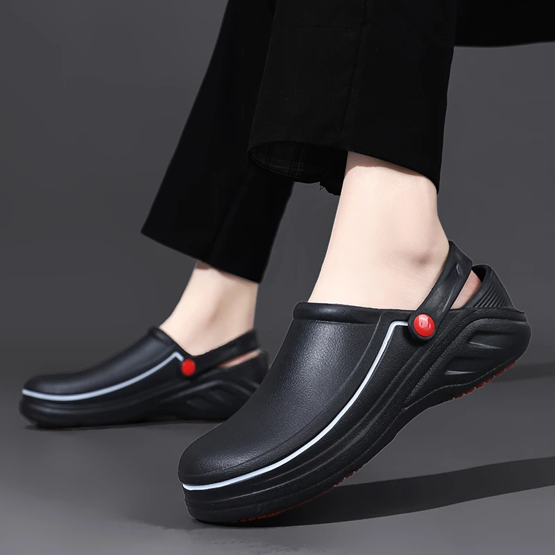 

Men's Non-Slip, Waterproof and Oil-Proof Chef's Shoes, Soft-Soled, Lightweight and Wear-Resistant Work Shoes, Kitchen Shoes, Hotel Kitchen Toe-Toe Slippers
