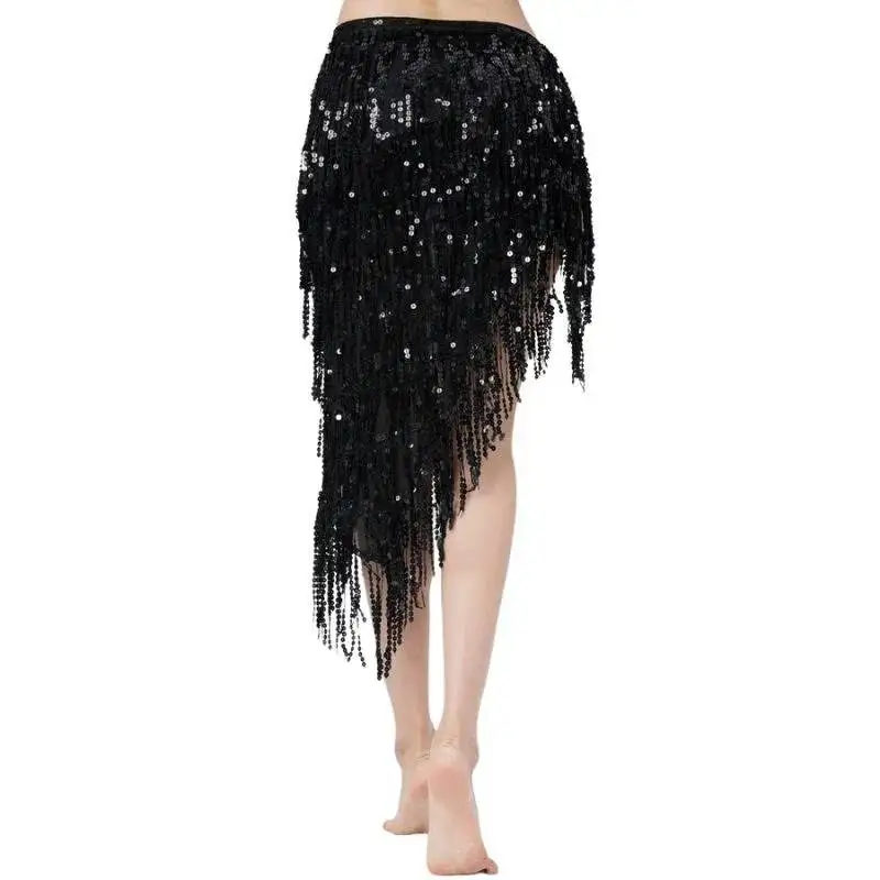 

Belly Triangle Skirt Sequins Bellydance Dance Long Tassel Hip Scarf Festival Outfits Women Dance Wear Accessories Dancing Belt