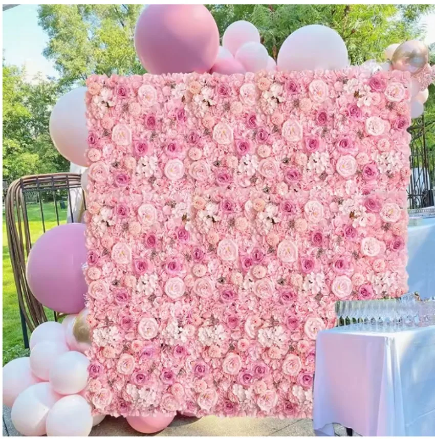 

Artificial Peony Wall Wedding Supplies Hotel Background Decoration Rose Peony Hydrangea Silk Flower Plastic Grid Flower Rows