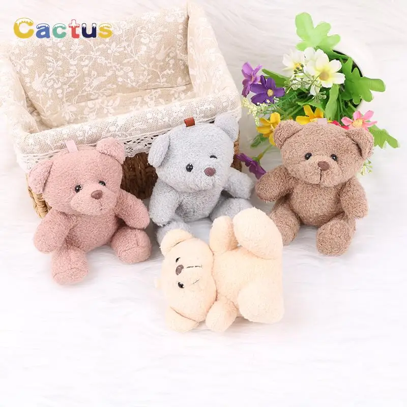 10cm Cute Teddy Bear Plush Toy Dolls Patch Bear Soft Stuffed Toy Bear Baby Animals Toy Kids Girls Birthday Wedding Girls Gifts