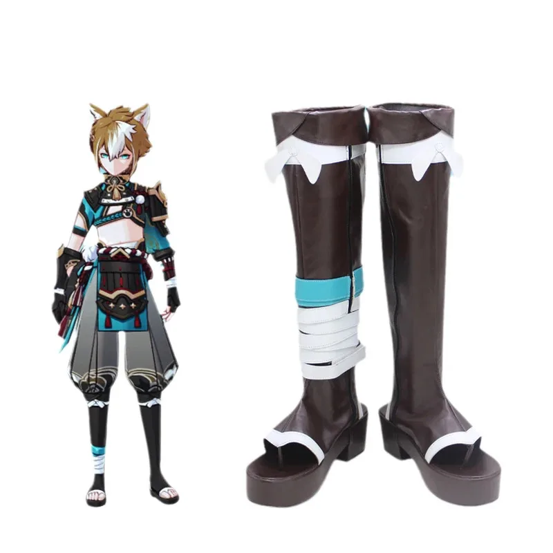 

Anime Game Genshin Impact Gorou Cosplay Women Shoes Boots Props Halloween Party Accessories Customization Cheap