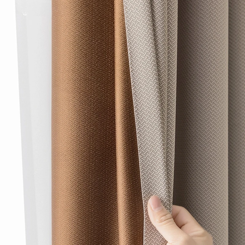 Custom Size Beige Thick 95% Blackout Curtains for Bedroom Window Curtains for Living Room Dining Elegant Modern White Tulle