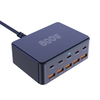 800W GaN Charger USB C Fast Desktop 10 Ports USB Type C PD Fast Charging Station for iPhone 16 15 14 Samsung S24 Xiaomi Laptop