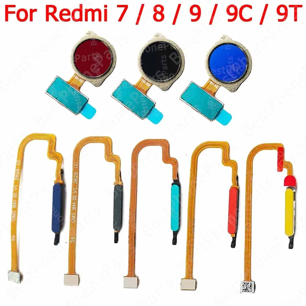 For Xiaomi Redmi 9 9C 9T 7 8 Fingerprint Sensor Flex Cable New Power On Off Finger Print Scanner Return Key Spare Parts