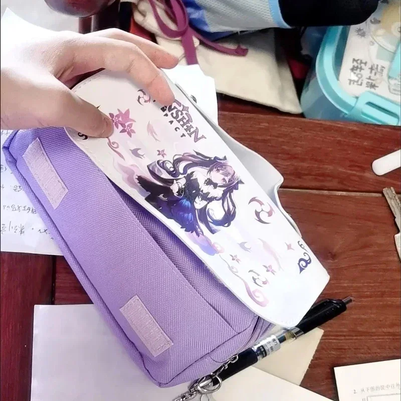 Genshin Impact PU Oxford Cloth Pencil Cases Anime Big Pencil Bags Stationery Student School Office Stationary Box Pencilcases