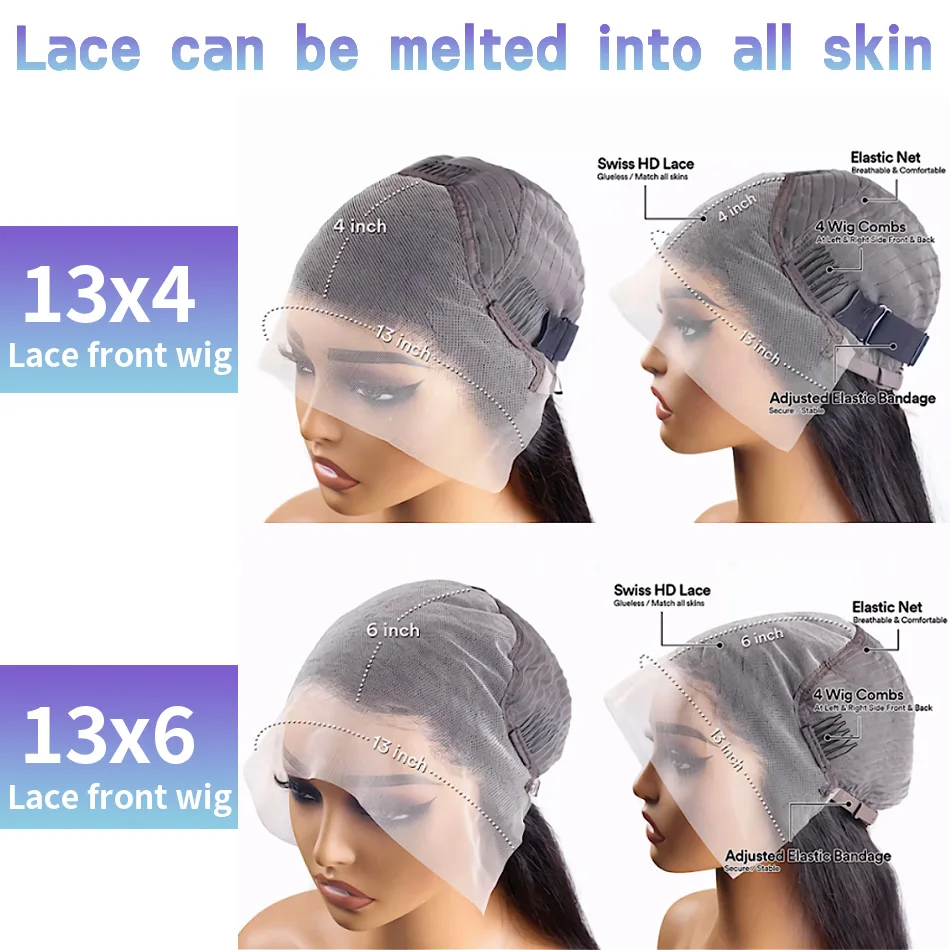 العظام مستقيم 13X4 13X6 الدانتيل الجبهة شعر الإنسان شعر مستعار أسود الدانتيل أمامي 100% الطبيعية البرازيلي 30 40 بوصة الباروكات قبل قطعها للنساء #6