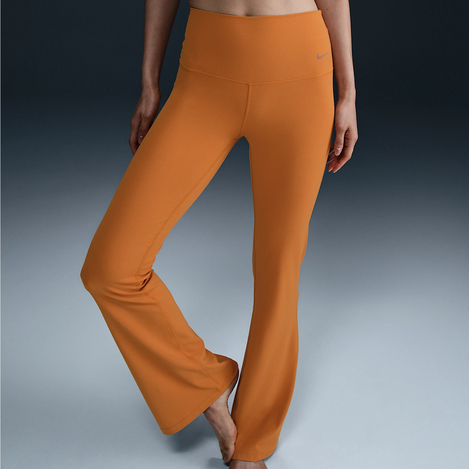 Nike genuine Zenvy women's fashionable high waisted tight fitting hip lifting bell bottom pants FV7922-815