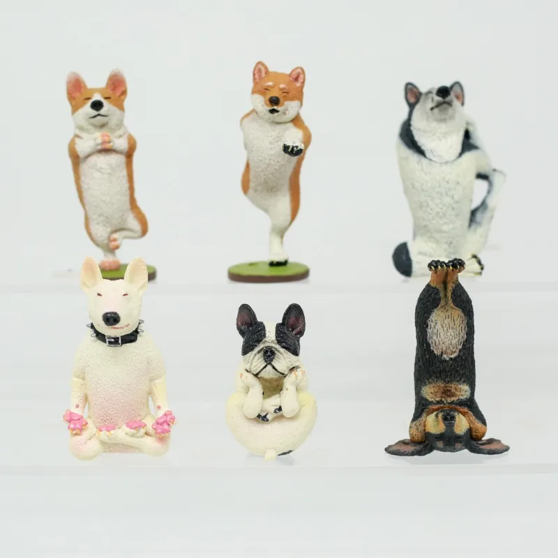 Cartoon Yoga Dog Figure Creative Animals Ornaments Accessories in-vehicle Toy