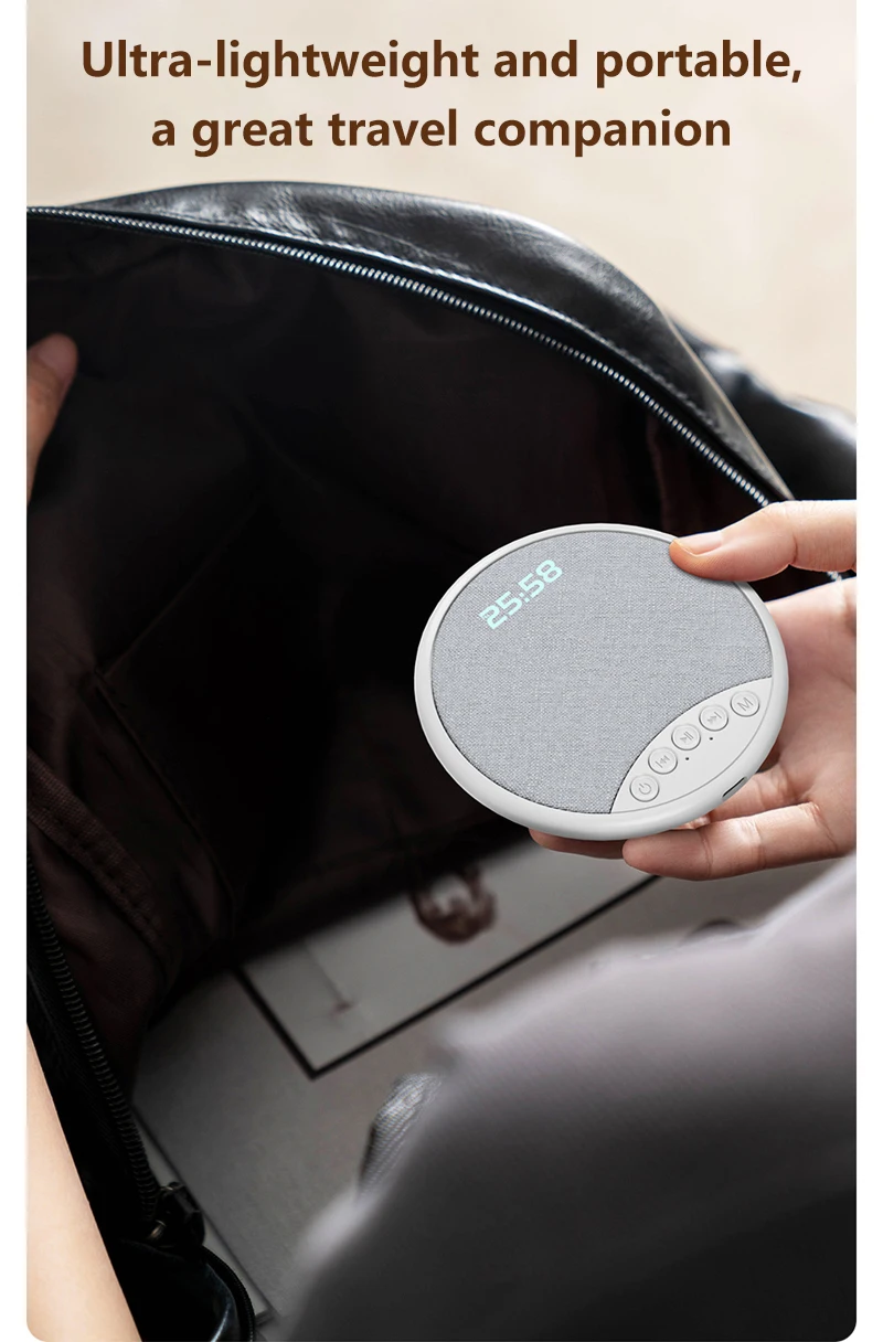 Lenovo Kissen-Lautsprecher HiFi Schlaf-Soundmaschine Weißes Rauschen Bluetooth 5.4 Lautsprecher Digitaler Wecker Timer Lange Akkulaufzeit – Detail 6