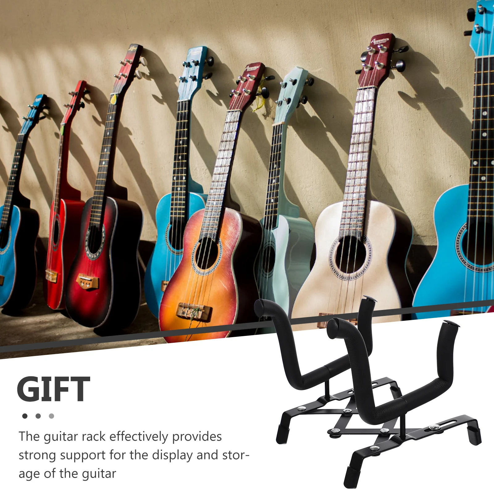 Стойка для гитары Выдвижная подставка для фортепиано Держатели дисплея Укулеле Напольные кронштейны Черный