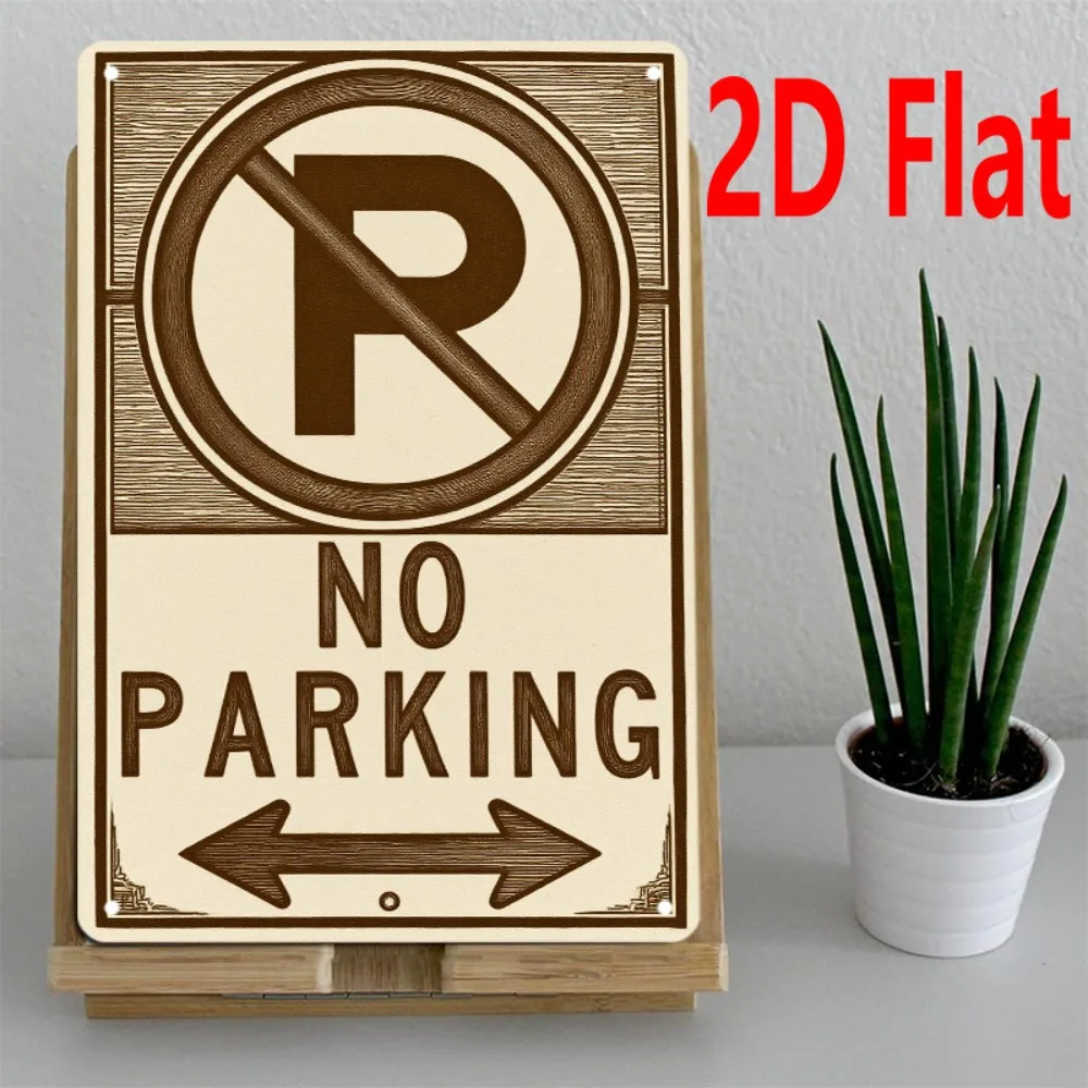 Tin Sign - No Parking Two Ways Arrow Vintage Durable Metal Plaque Wall Decor, Home Yard Driveway Garage Wall Art