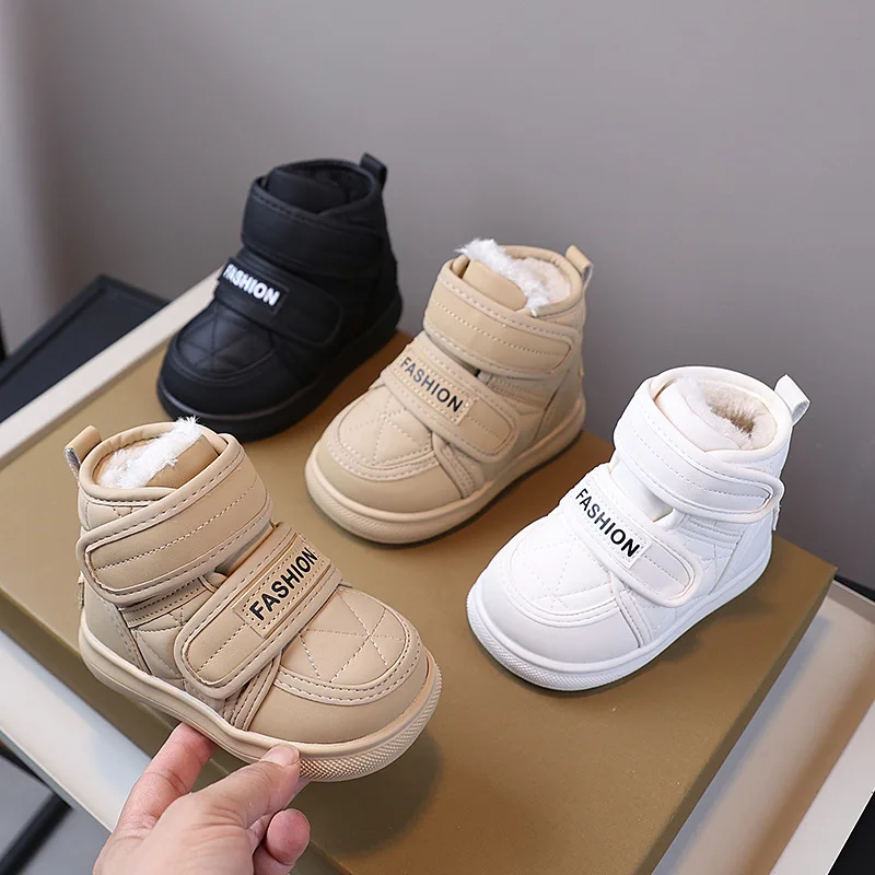 Kids Snow Boots 2026 Winter New Children Short Ankle Boots for Girls Non-slip Thick Plush Fur Rubber Boots for Boys Warm Fashion