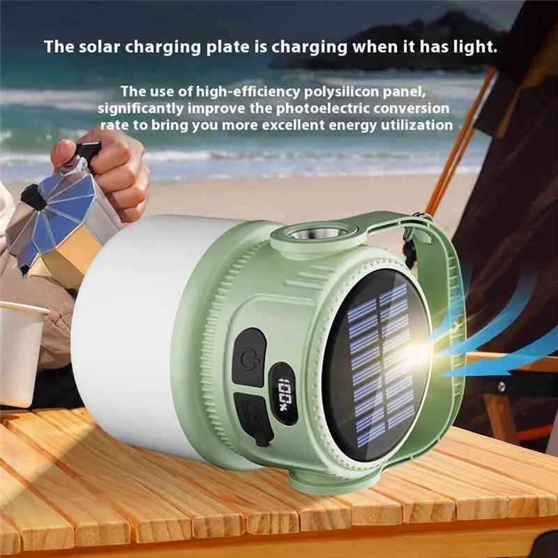 

AT19-LED Solar Bulb Light Rechargeable Portable Lanterns Waterproof Outdoor Night Market Camping Tent Outage Emergency Lamp