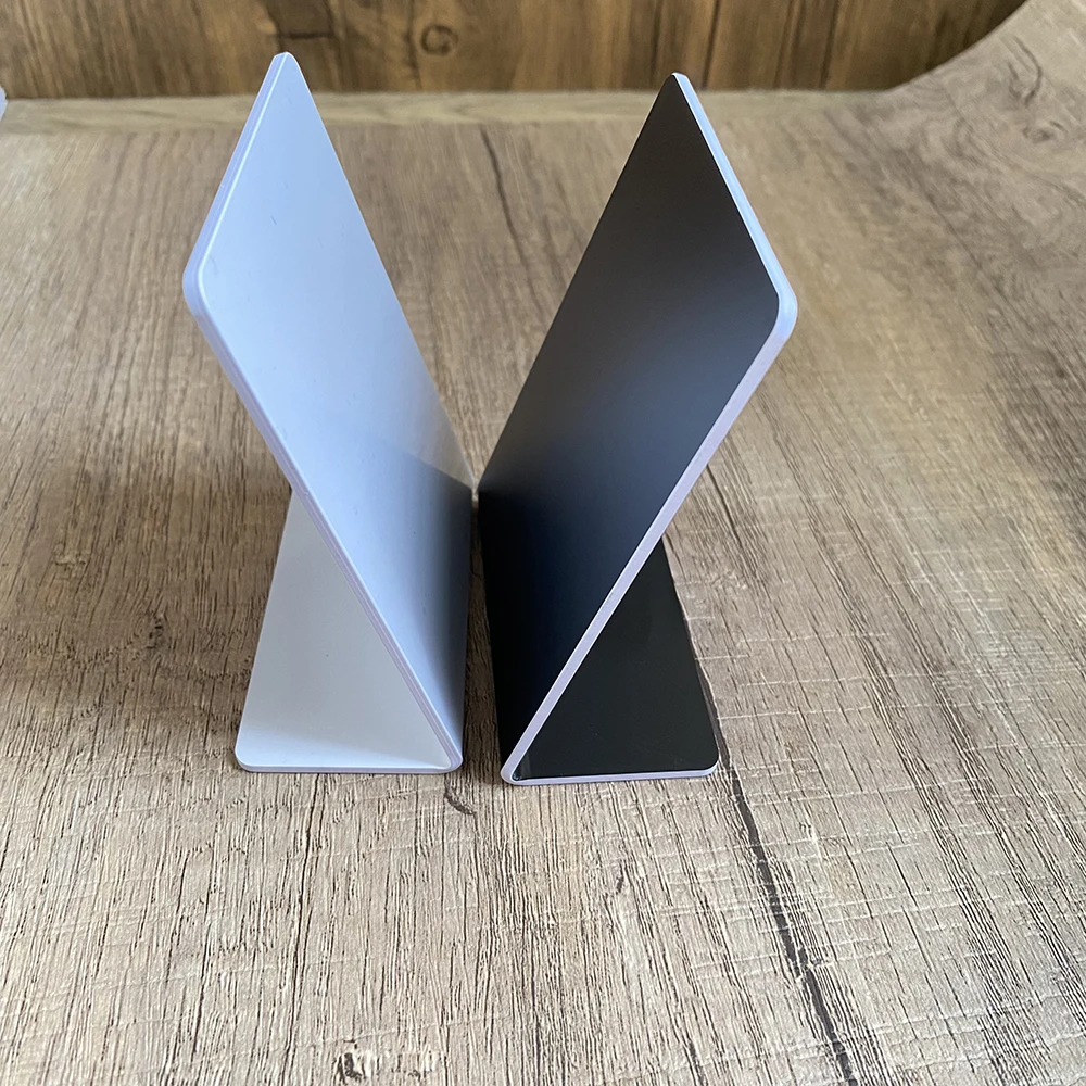 5 個 76X100mm ブランクホワイトブラック NFC スタンドカスタマイズされた DIY テーブルスタンドビジネス Google レビューソーシャルメディア NFC スタンド
