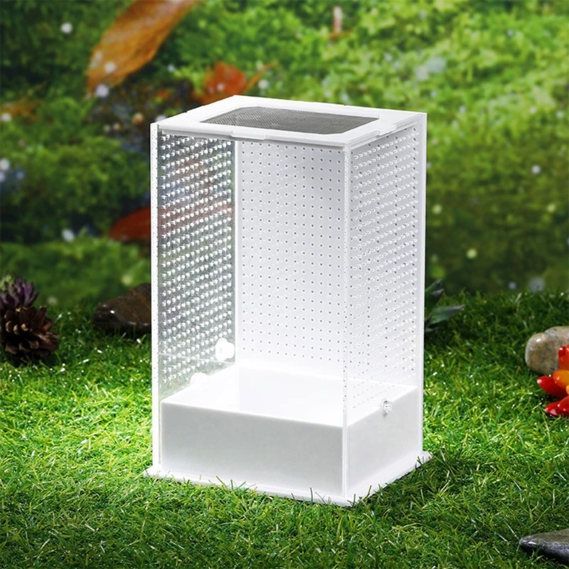 Insect Feeding Box Plastic Transparent Breeding for Case for Spider Lizard Centipede Horned for Frog Mantis Small Snake