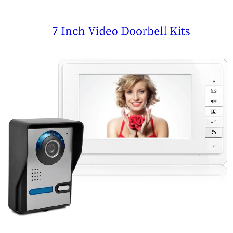 SmartYIBA 7"Video Doorbell Entry Camera Home Intercom Building Video Bell 2 Way Intercom Doorphone Kits