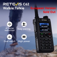 Retevis C62 Walkie Talkie Long Range 5W Ham Two-way Radio Camping Communication Radio Station VHF UHF Professional Walkie-talkie