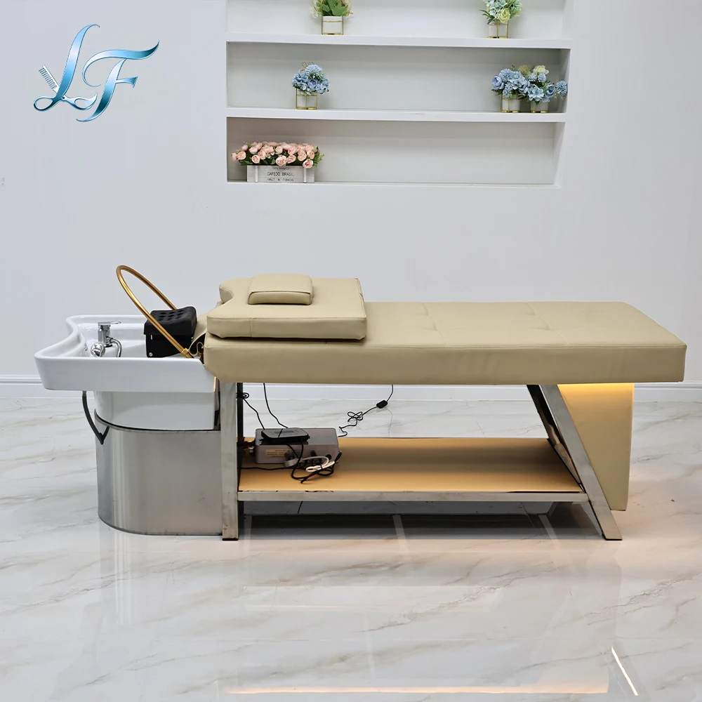 Thai Head Spa Shampoo Bed Steam Water Circulation Customizable Ambient Light Hair Wash Salon Spa Equipment