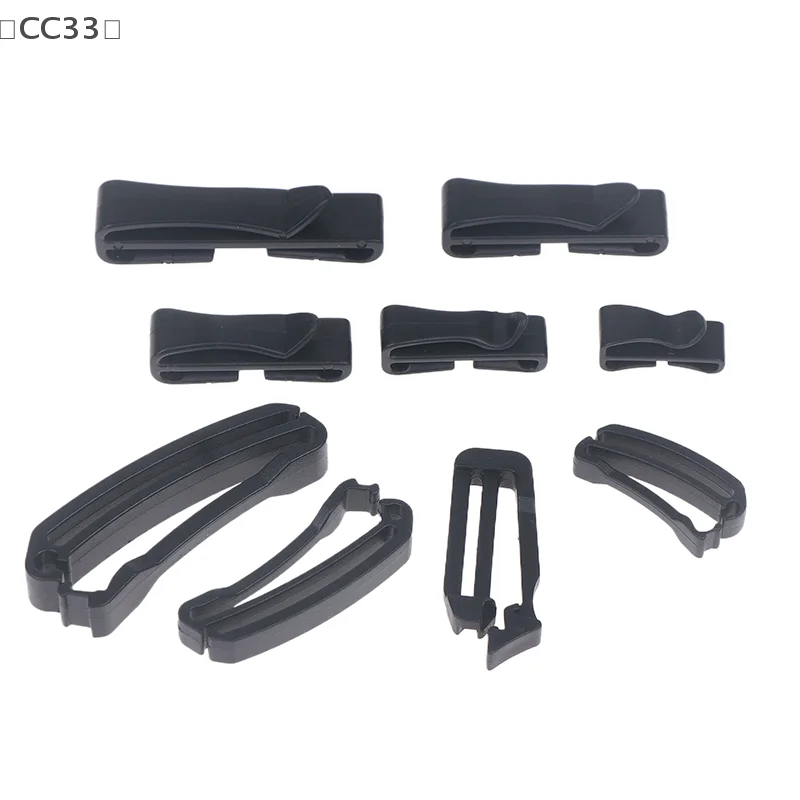 

tipoCC33 nne10 шт. Пластиковый зажим для ремня Зажим для ремня Карабин Зажим для ремня Черный Быстроскользящий держатель Пряжка Торцевой зажим Слайдер 20-50 мм Для рюкзака