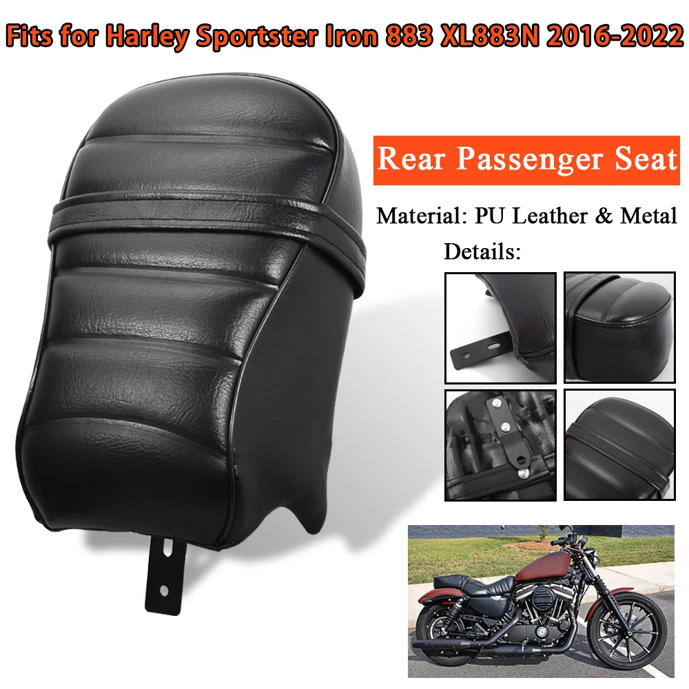 

Motorcycle Passenger Pillion Seat For Harley Davidson 2016-2022 Sportster Iron 883 XL883N Models Rear Passenger Seat Pad Black