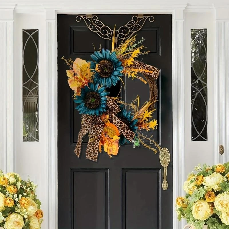 

Harvest Wreath with Ribbon Bows for Front Door Farmhouses 15UB