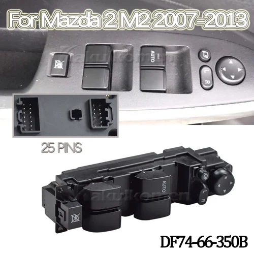 DF74-66-350B para Mazda 2 M2 2007-2013 puerta delantera izquierda del conductor ventana eléctrica interruptor principal botón elevador de vidrio DF74-66-350