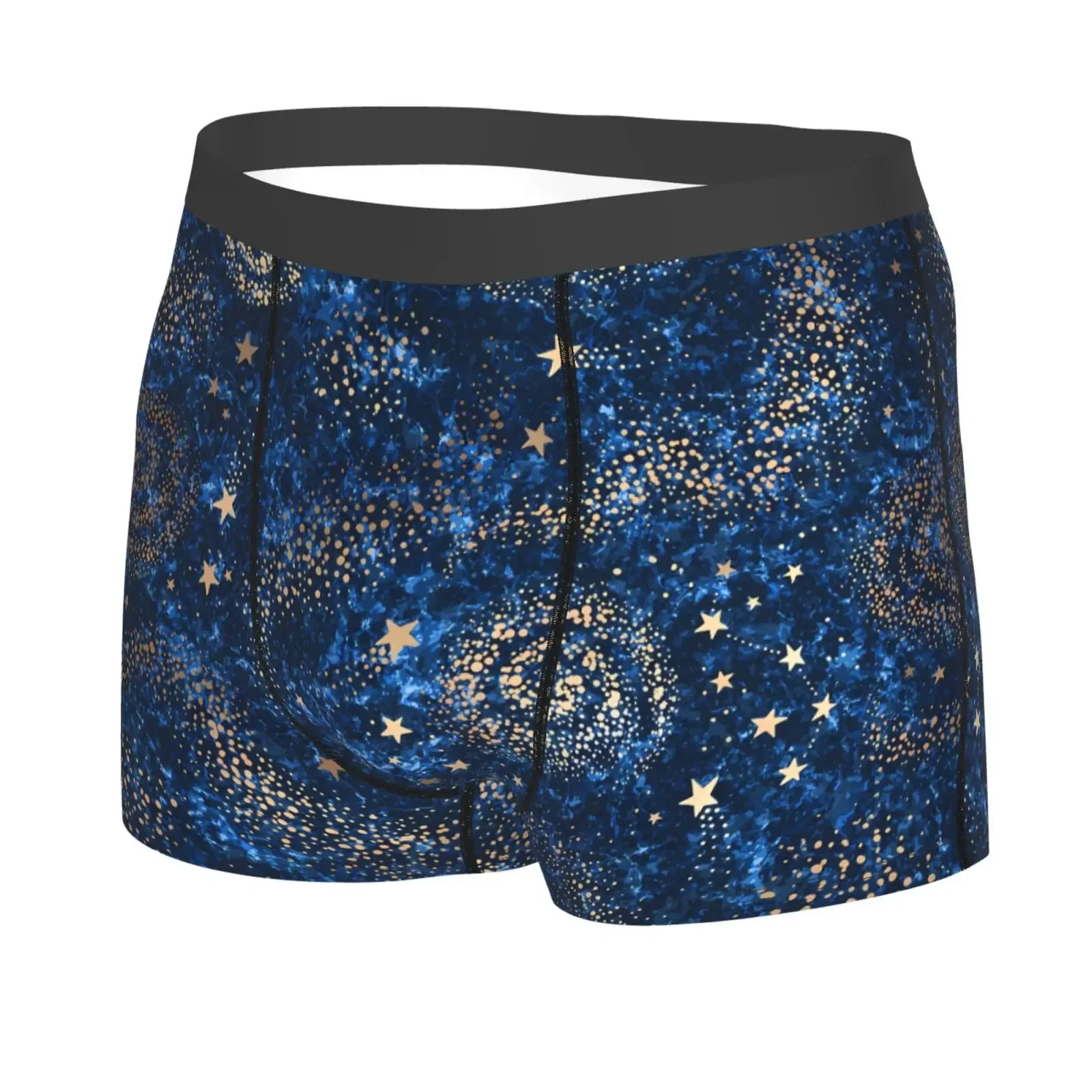 Gold Nebula Constellations And Stars Man's Boxer Briefs Breathable Funny Underwear High Quality Print Shorts Gift Idea