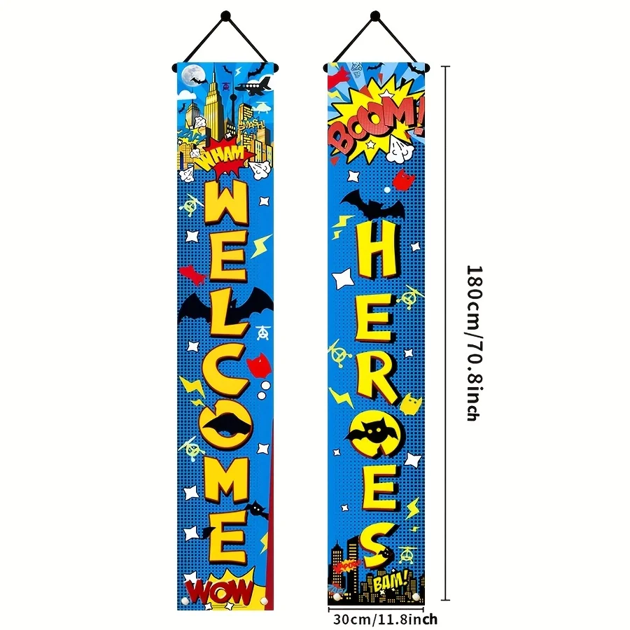 1 Paar, 2D flach, dekorativer Hintergrund mit Willkommens-Heldenmotiv, Veranda-Schildbanner, super lustige Hängedekoration, wsj – Detail 5