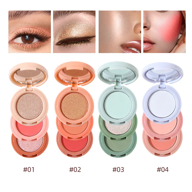 Triad Colors Sandwich Bento Palette Blush Highlighter Eyeshadow Pearlescent Matte Mini Portable Makeup Palette Cosmetics Makeups