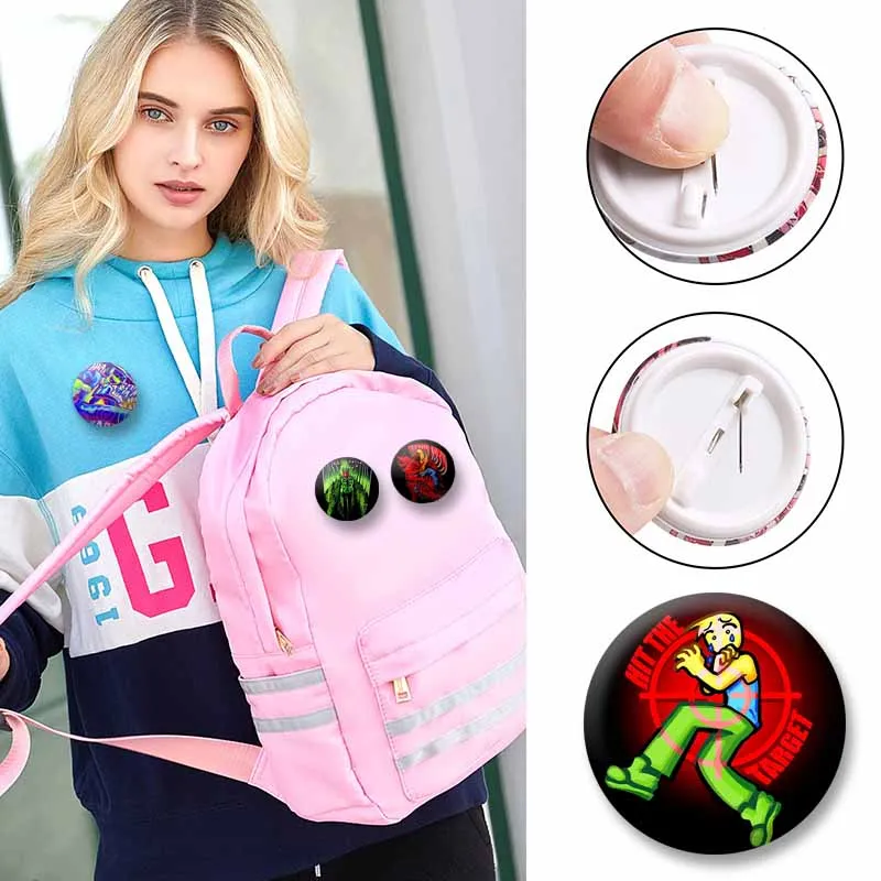 58mm Funny Forsaken Mafioso Round Brooch Clothes Bag Cute Hat Jewelry Accessories Collar Decor Badge Cartoon Enamel Pins Gifts