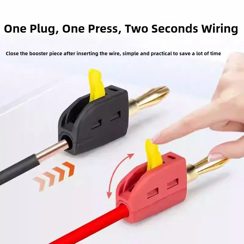 Connecteur banane plaqué or à connexion rapide, 4mm, 10 pièces, connecteur banane à courant élevé, 32A, pour test électrique