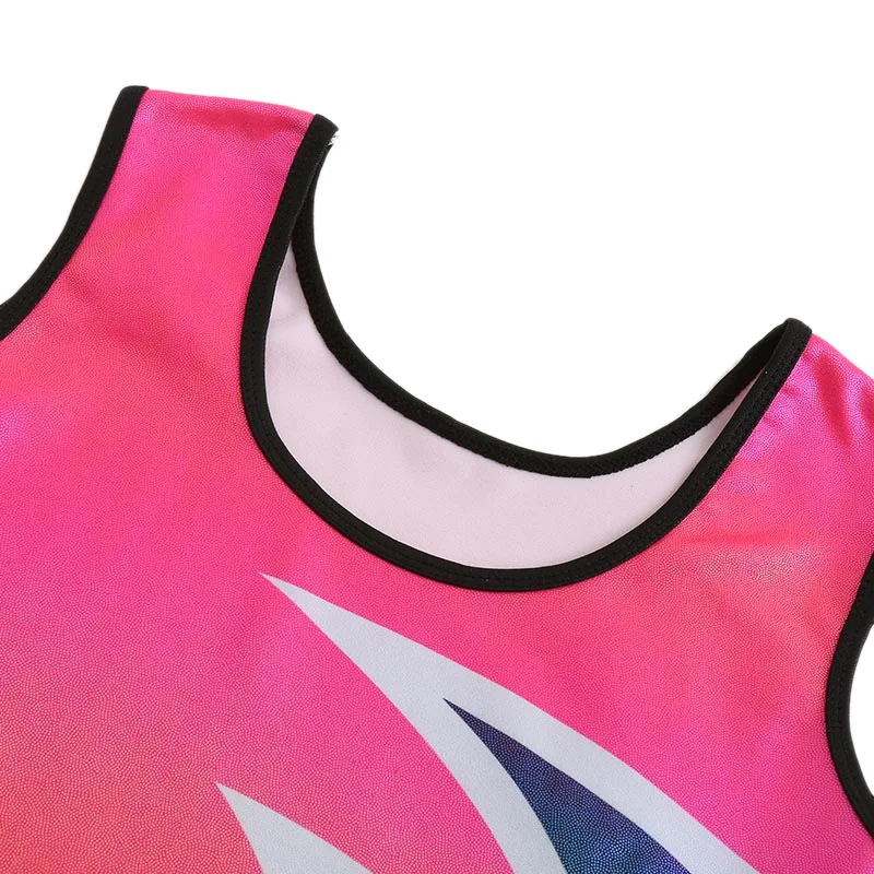 5-14 Years Children Girls Diamante Sleeveless Ballet Practice Dancewear Gymnastics Bright Color Bodysuits